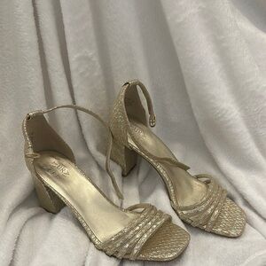 Elegant Gold Strappy Heels